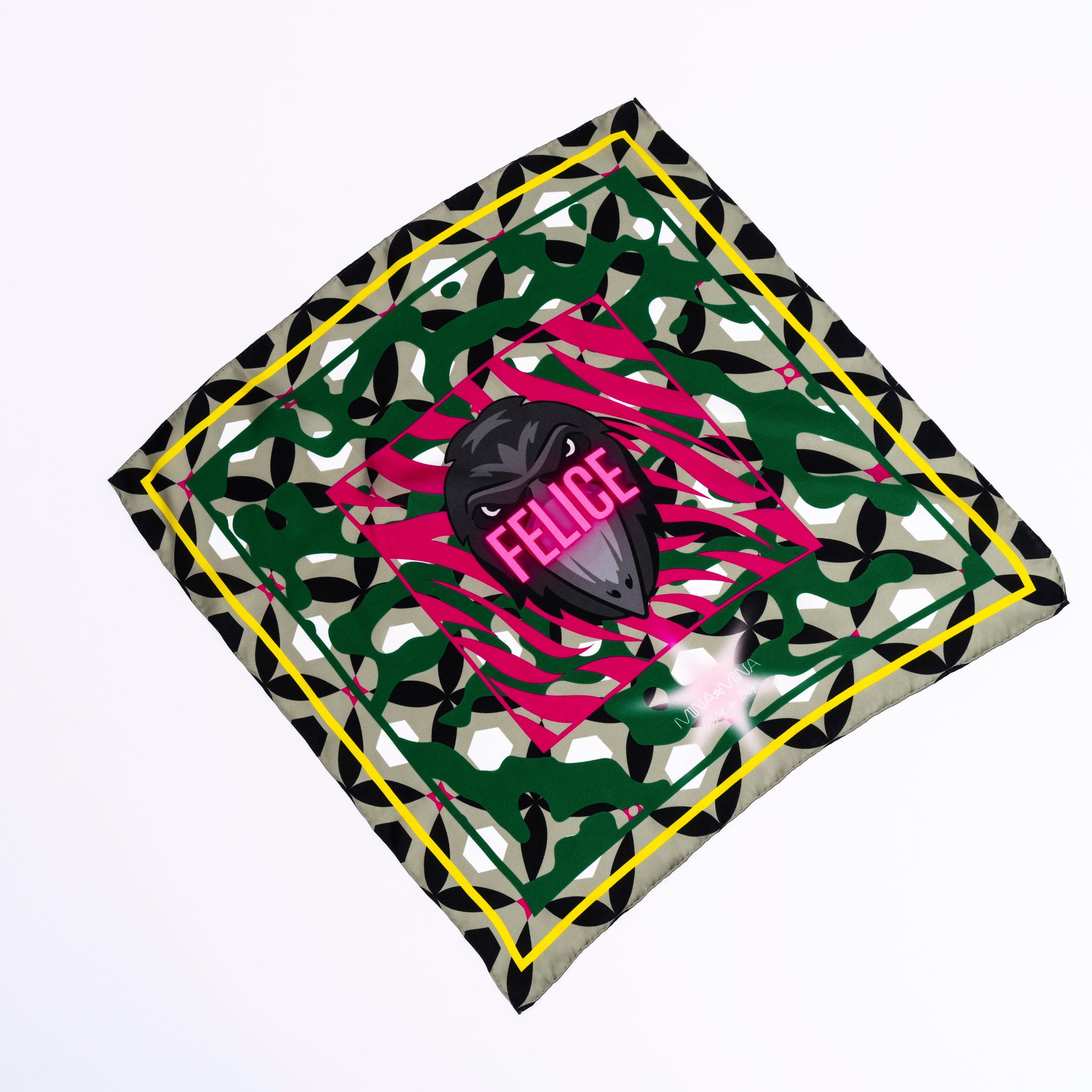 IL CORVO FELICE - Foulard 100% Seta