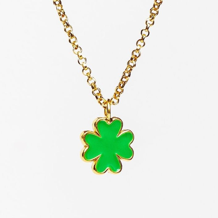 COLLANA QUADRIFOGLIO IN ARGETNO "CLICK FOR LUCK"