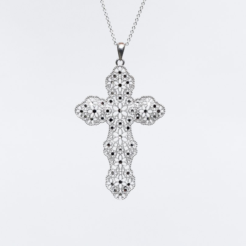 COLLANA CROCE IN ARGENTO 925 – “SACRO GLAM”