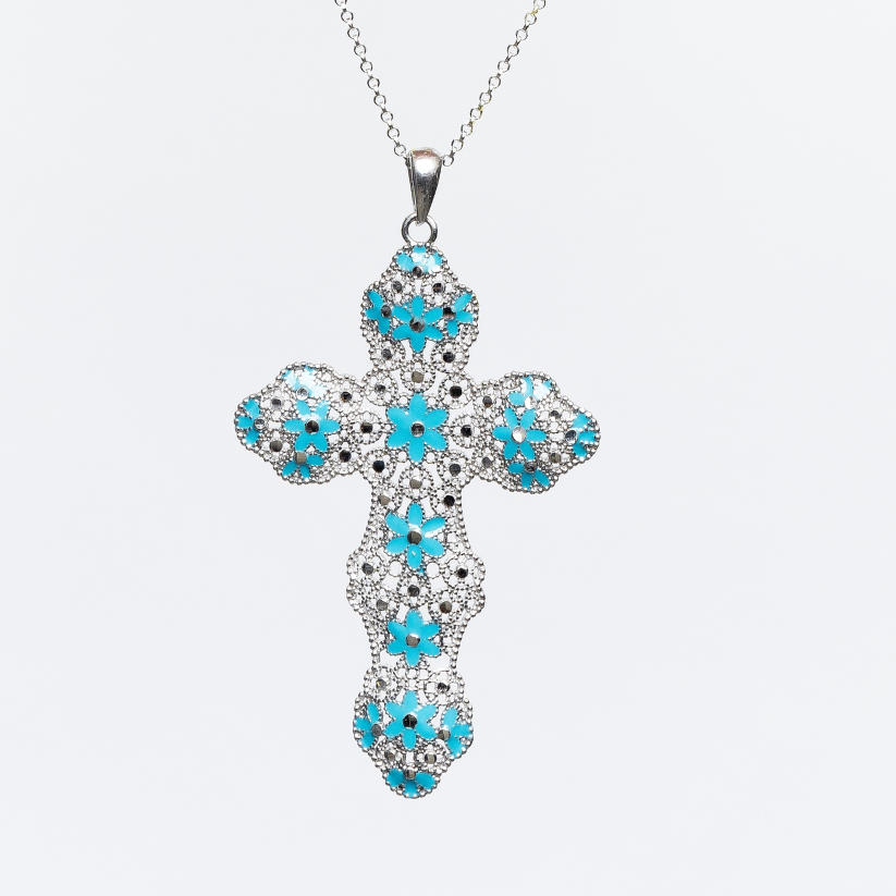 COLLANA CROCE IN ARGENTO 925 – “SACRO GLAM”