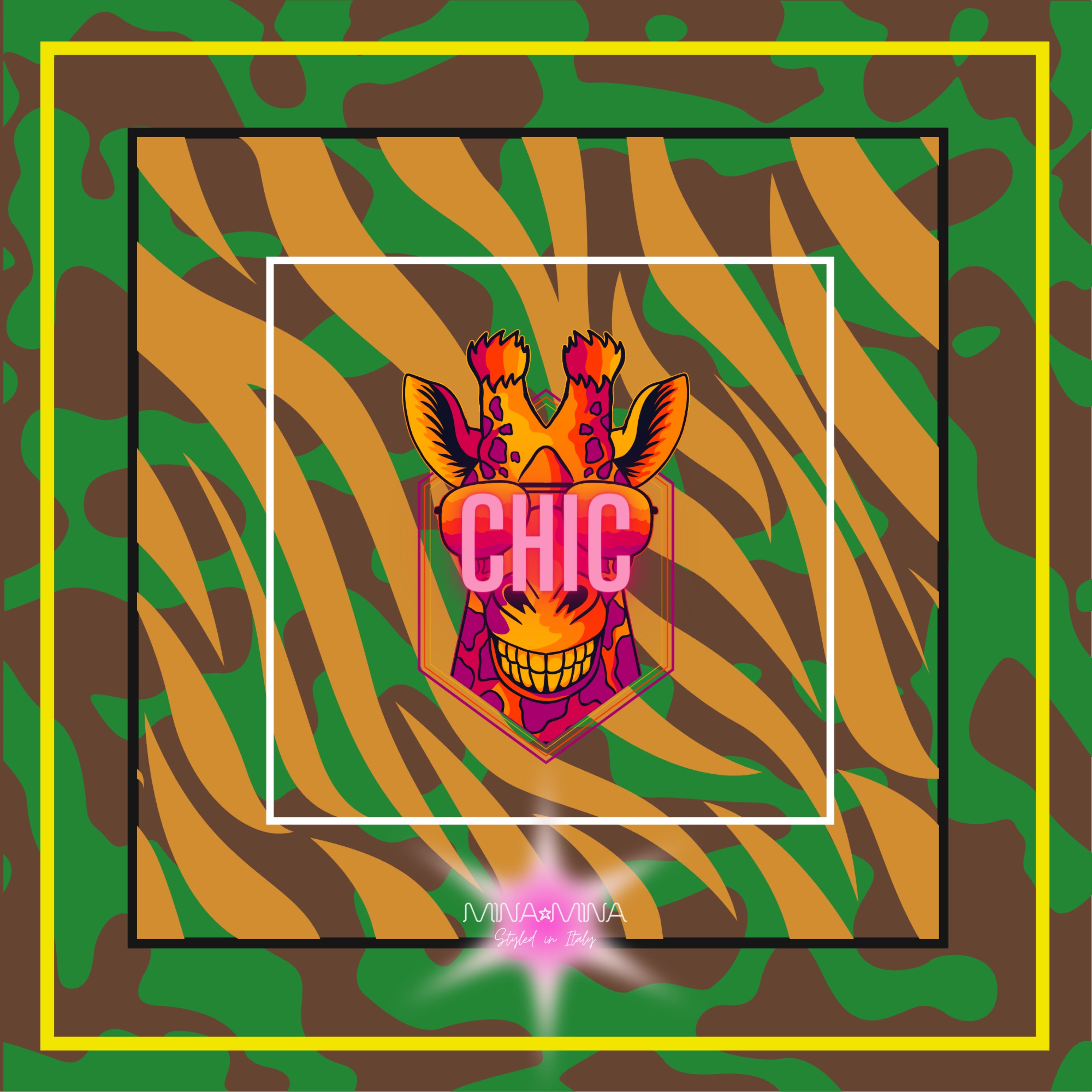 LA GIRAFFA CHIC - Foulard 100% Seta