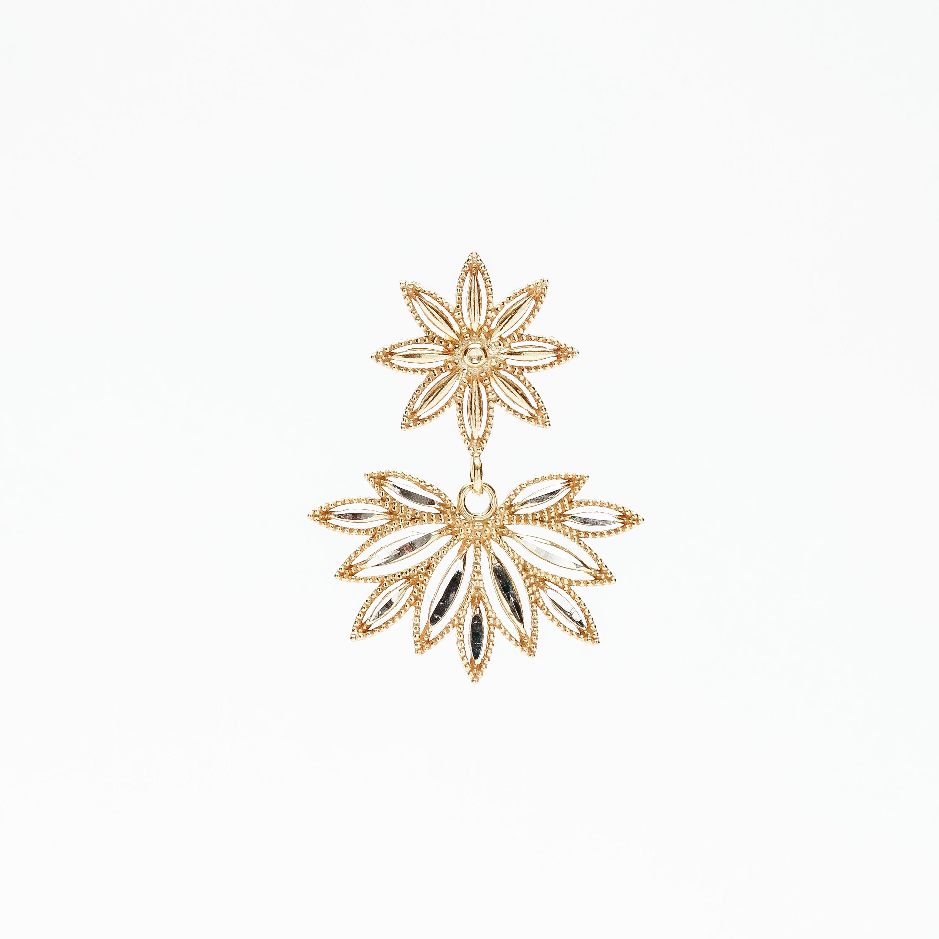 ORECCHINO FIORE E SPIGA LOBO IN ARGENTO 925