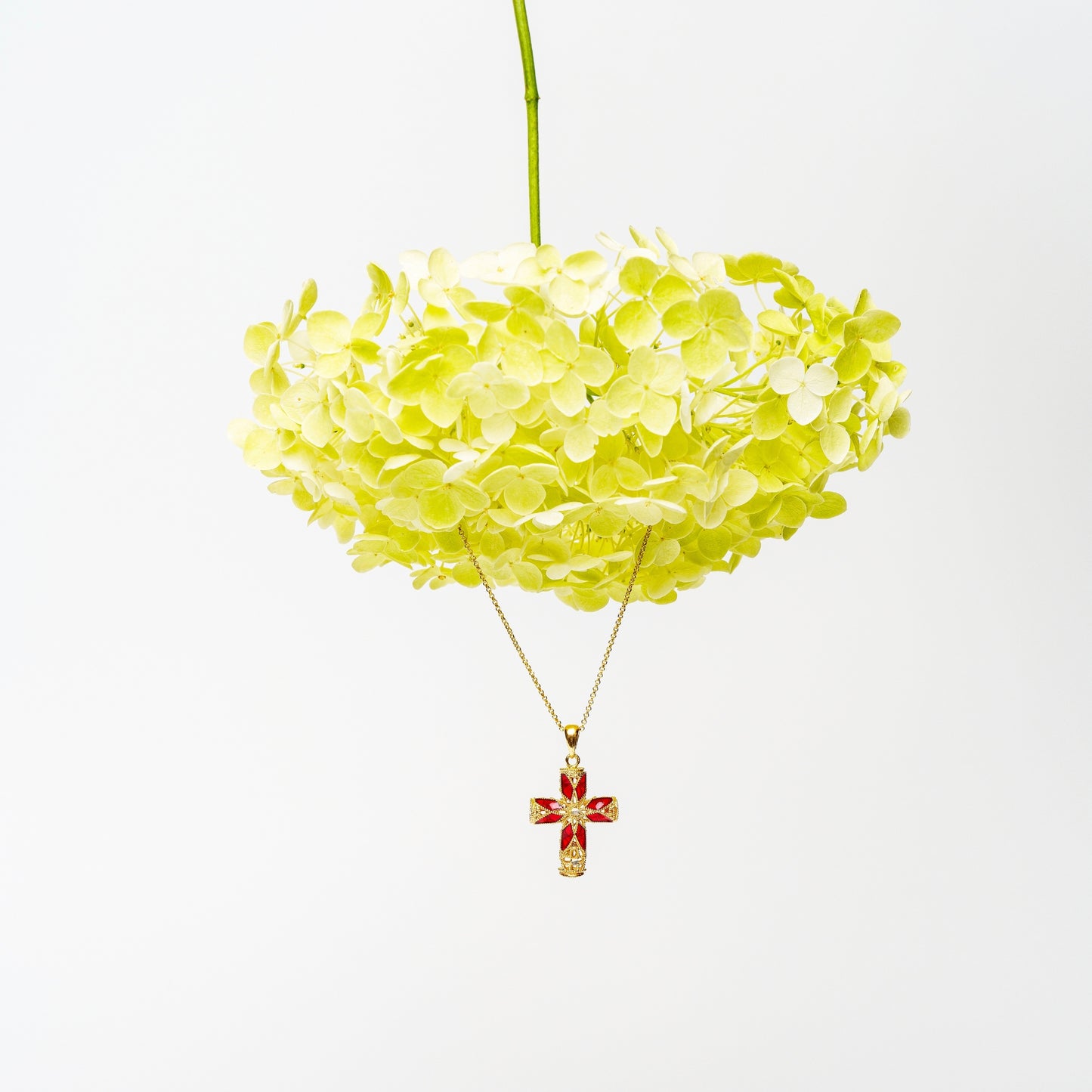 Enamelled Cross Silver Necklace