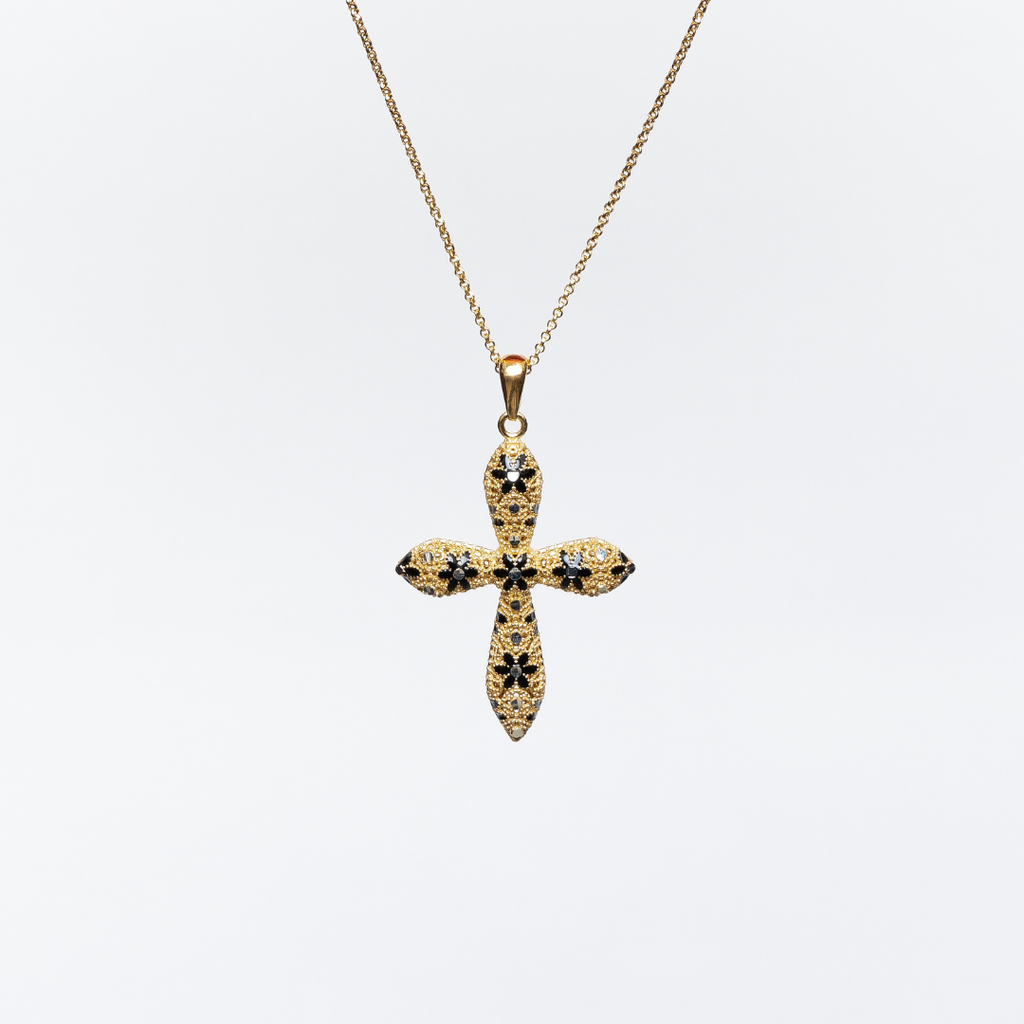 COLLANA ROUNDED CROSS IN ARGENTO