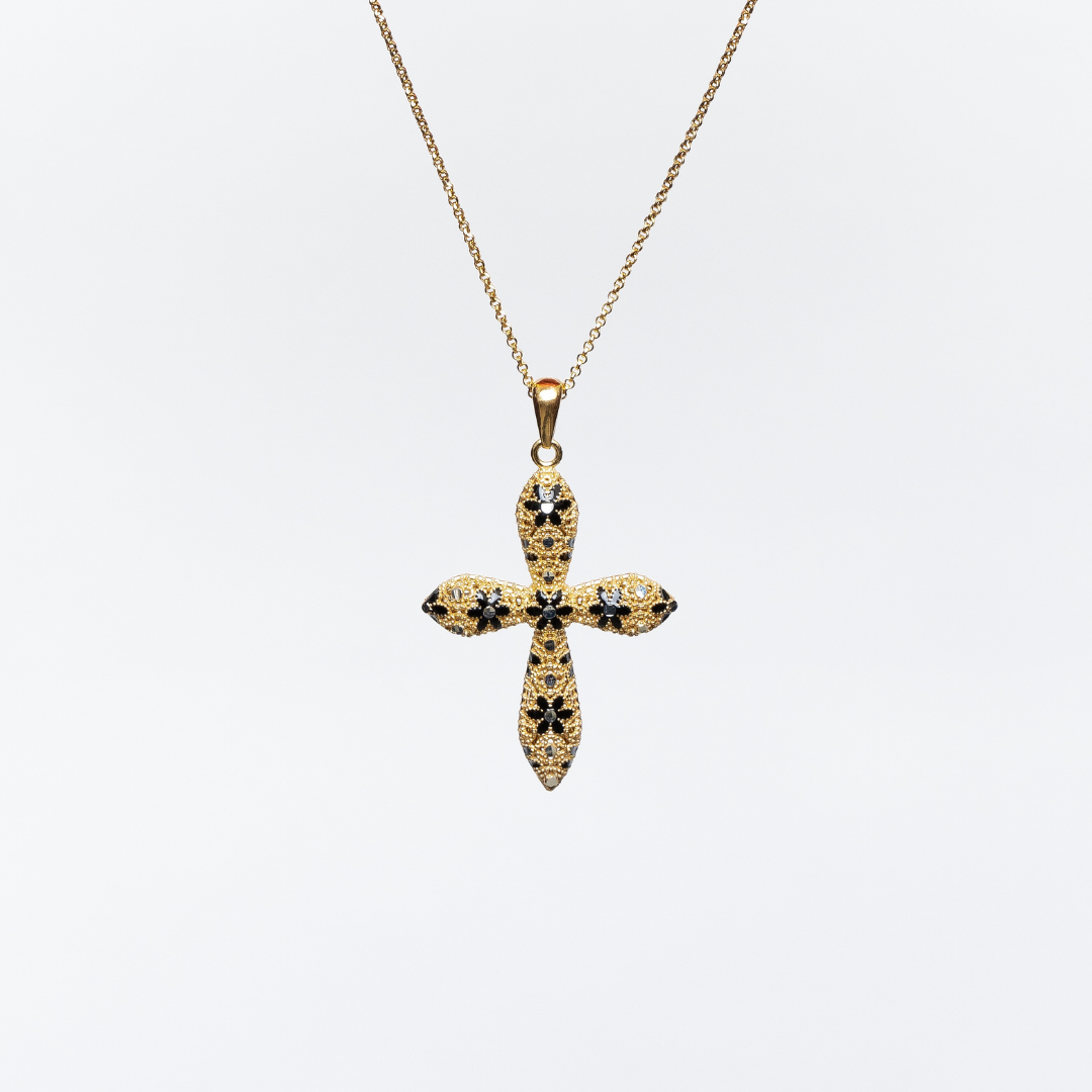 COLLANA ROUNDED CROSS IN ARGENTO