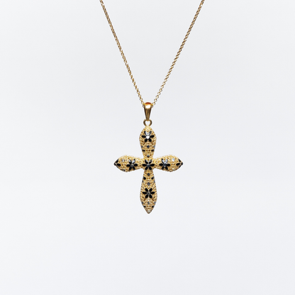 COLLANA CROCE IN ARGENTO 925 - "DARK SANTA"