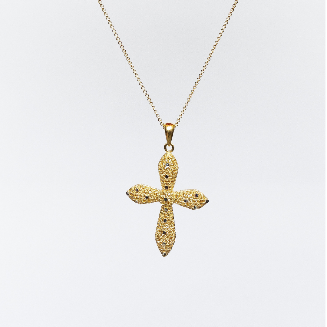 COLLANA ROUNDED CROSS IN ARGENTO