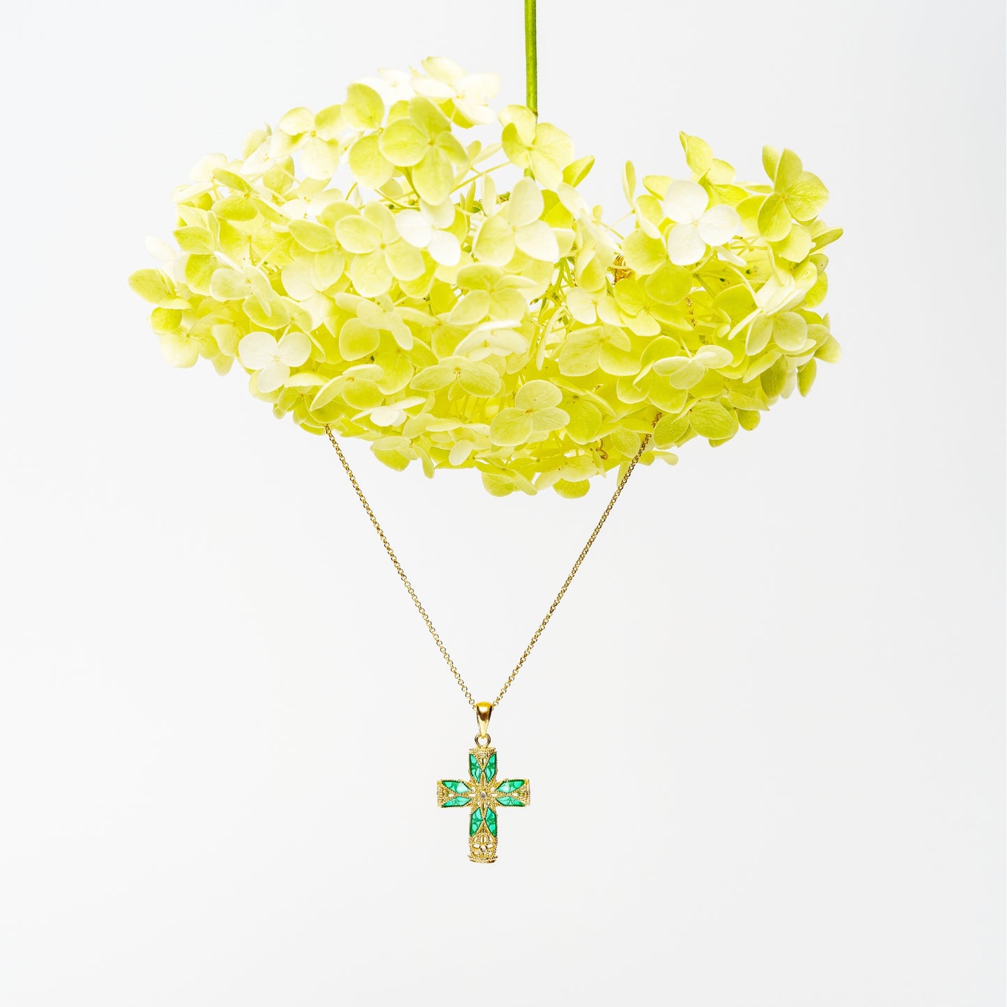 Enamelled Cross Silver Necklace