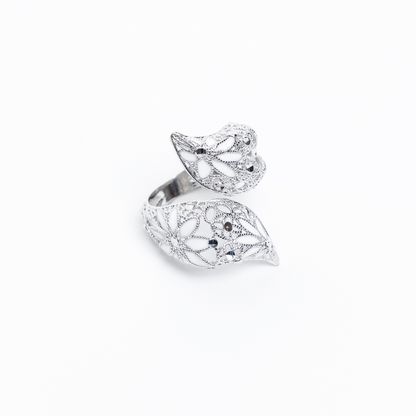 ANELLO REGOLABILE IN ARGENTO "KINDA KISS"