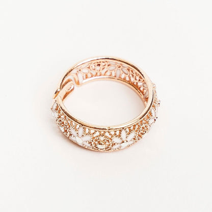 925 Silver Ring Adjustable Enamel and Filigree Band