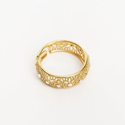 925 Silver Ring Adjustable Enamel and Filigree Band