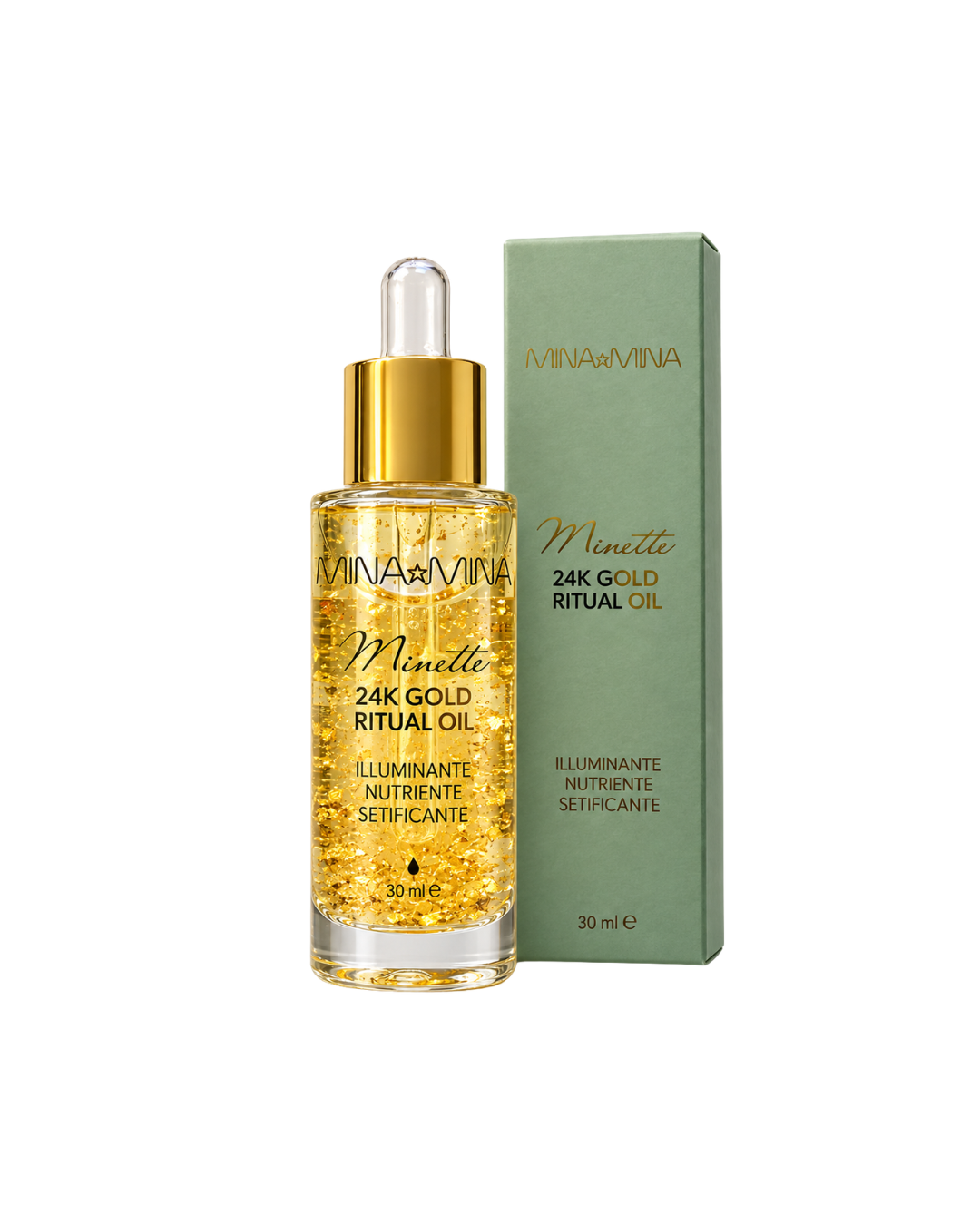 OLIO VISO COLLO DÉCOLLETÉ CON SCAGLIE D'ORO - MINETTE