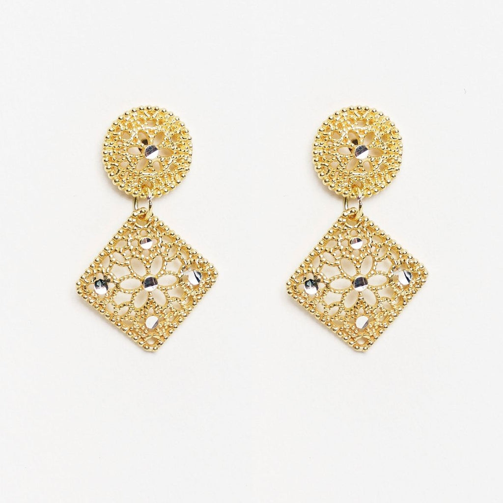 ORECCHINI GEOMETRICI IN ARGENTO "DRAMA GRID"