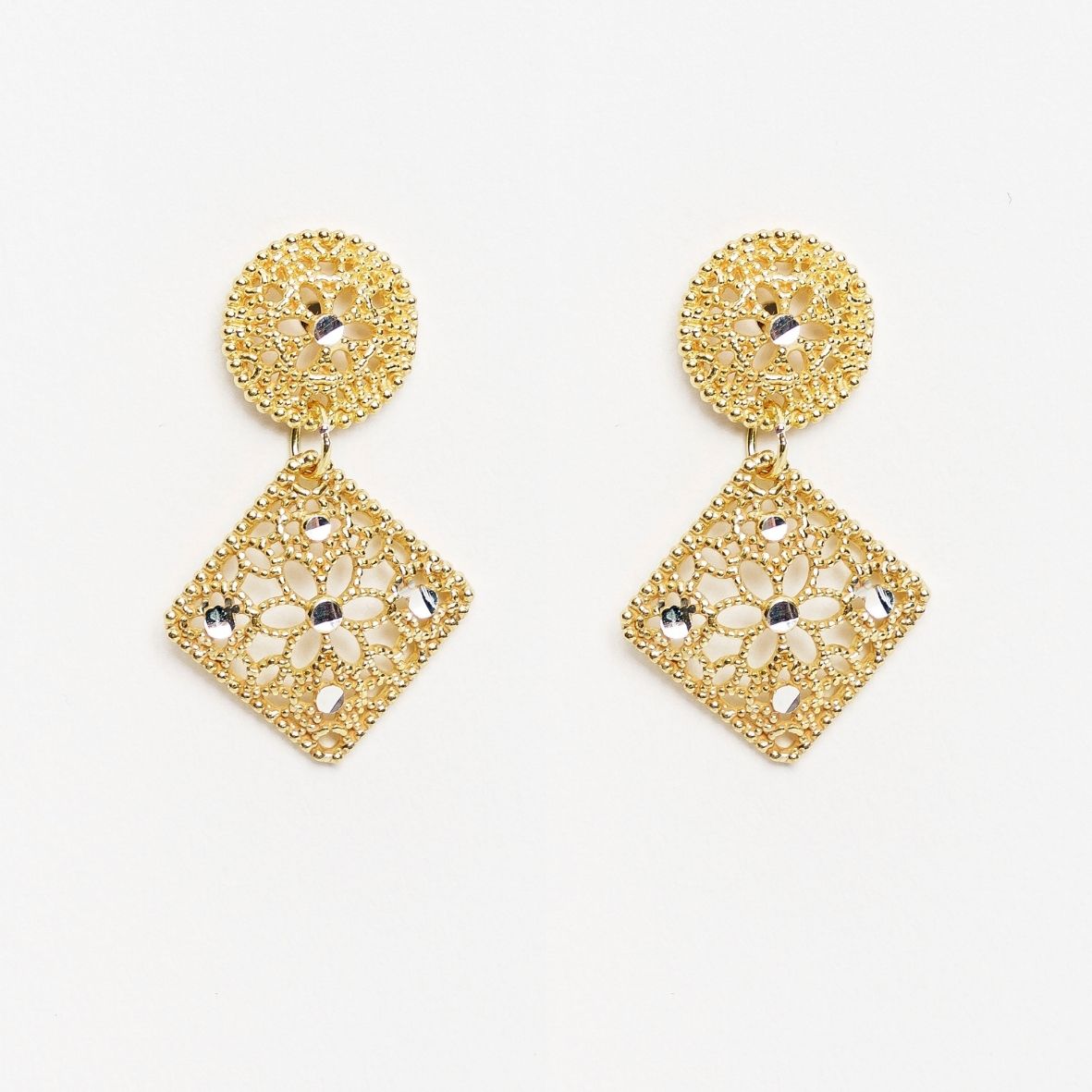 ORECCHINI GEOMETRICI IN ARGENTO "DRAMA GRID"