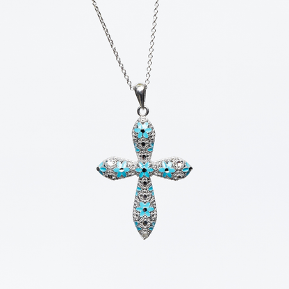 COLLANA CROCE IN ARGENTO 925 - "DARK SANTA"