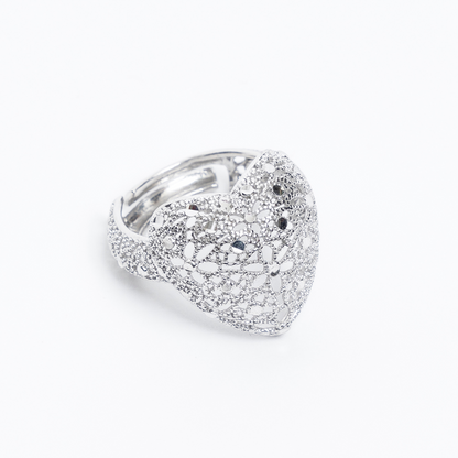 SILVER HEART RING