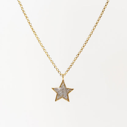 925 Silver Glitter Star Necklace