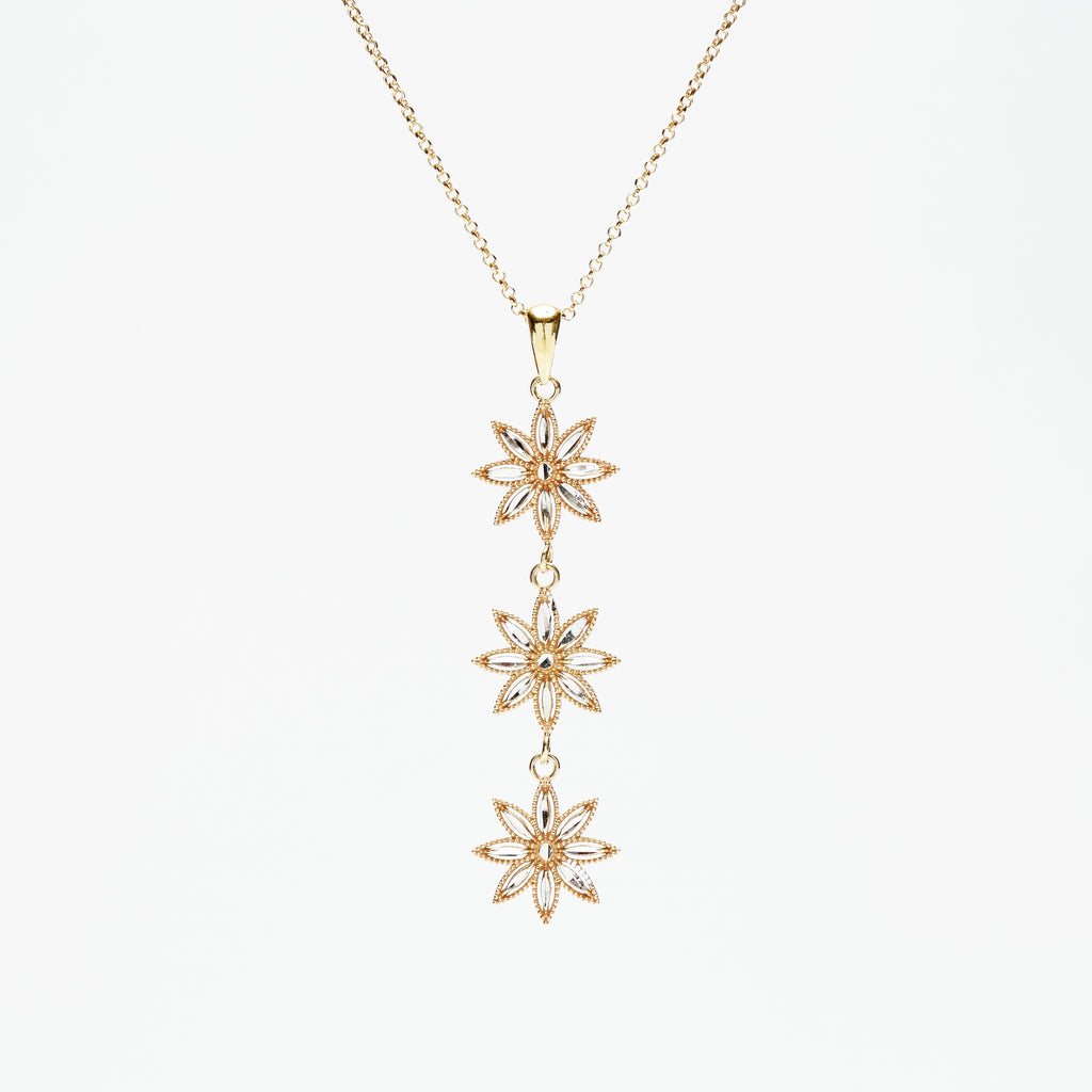 COLLANA TRE FIORI IN ARGENTO 925