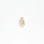 Gold and silver leaf-shaped pendant with intricate design on white background