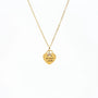 Gold chain necklace with heart-shaped pendant engraved in Italian and small star charm