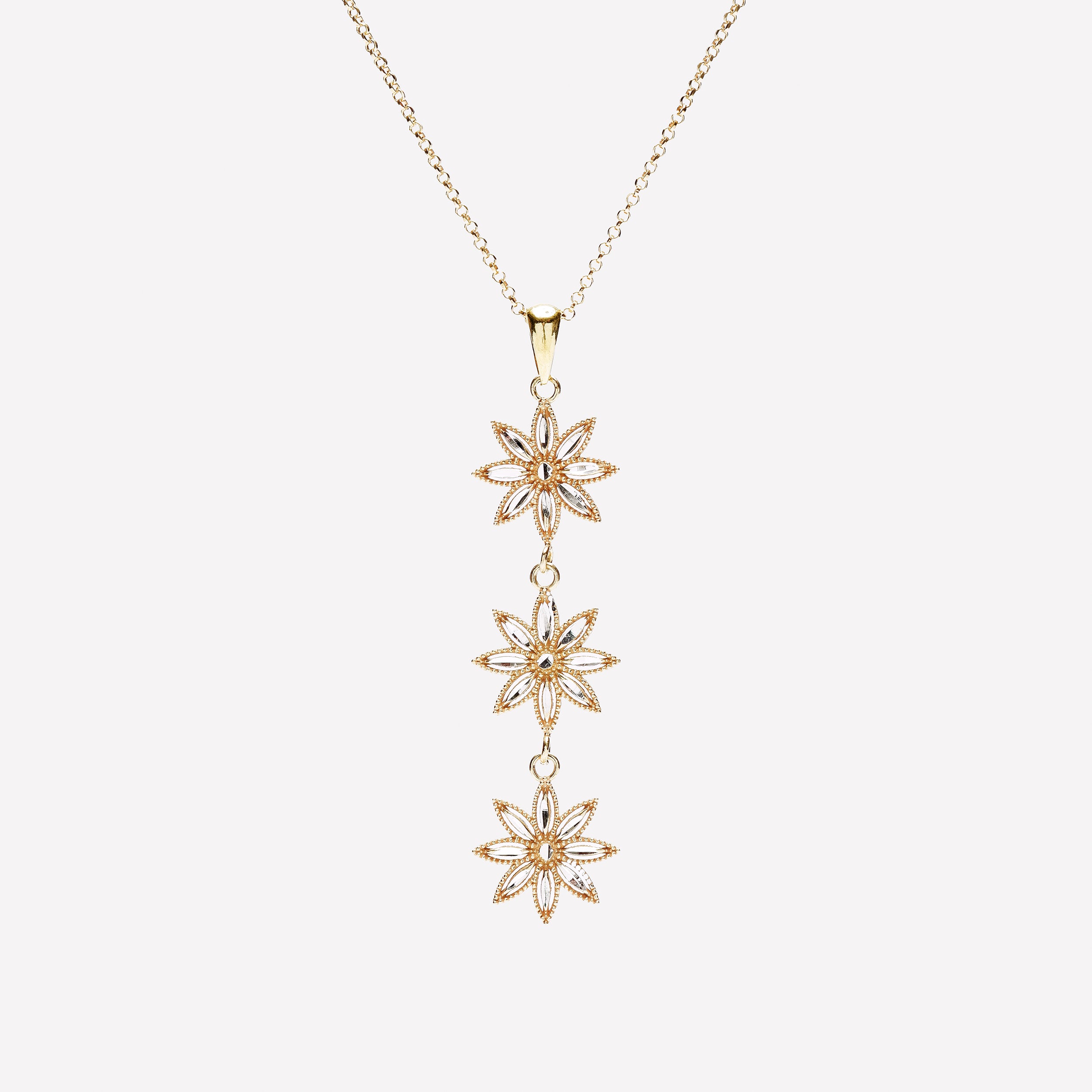 COLLANA TRE FIORI IN ARGENTO 925