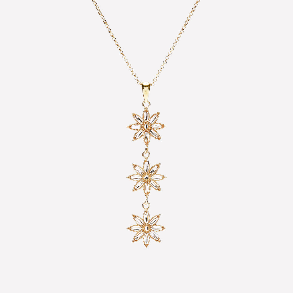 COLLANA TRE FIORI IN ARGENTO 925
