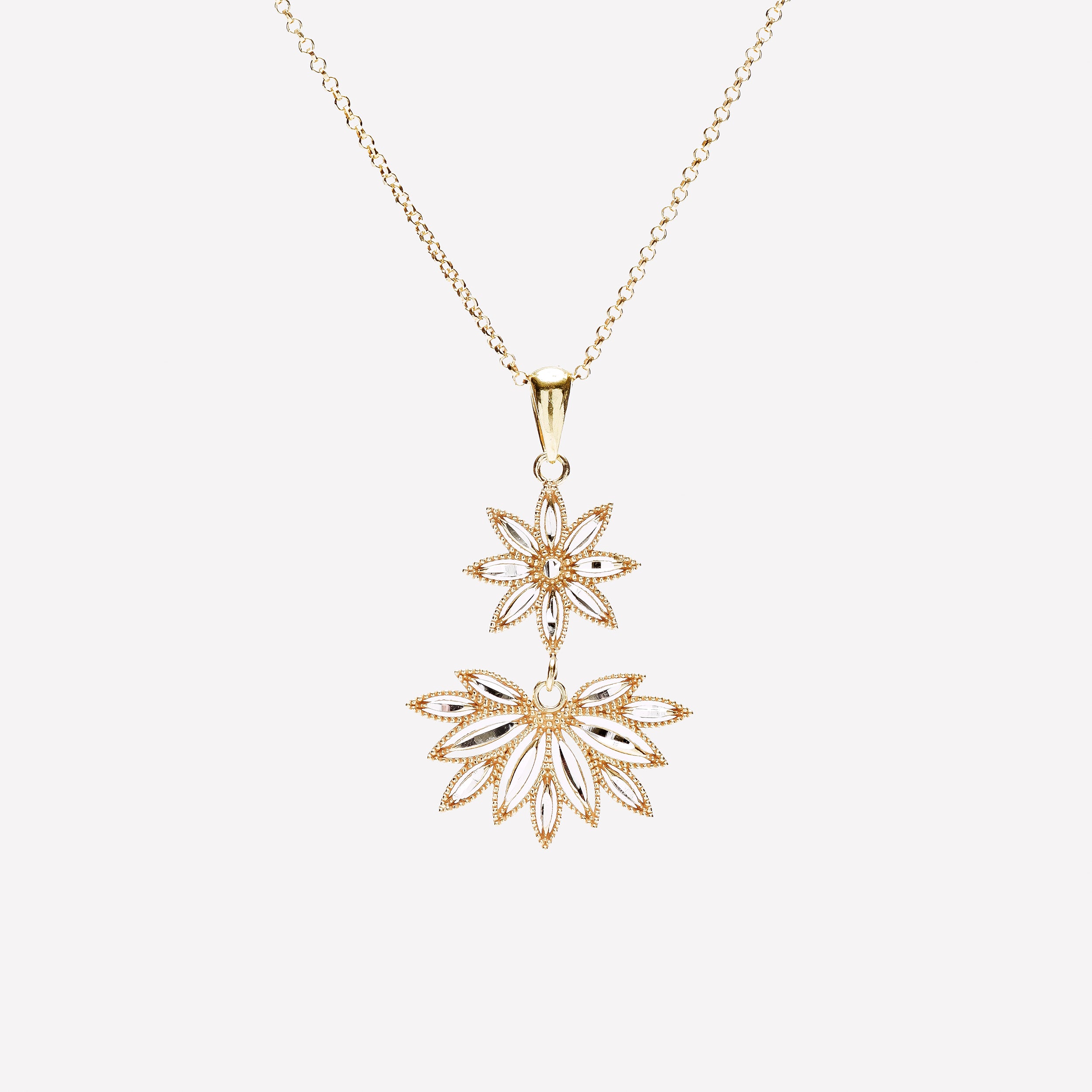 COLLANA FIORE E SPIGA IN ARGENTO 925