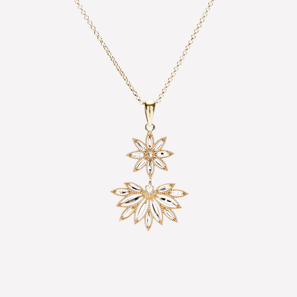 COLLANA FIORE E SPIGA IN ARGENTO 925