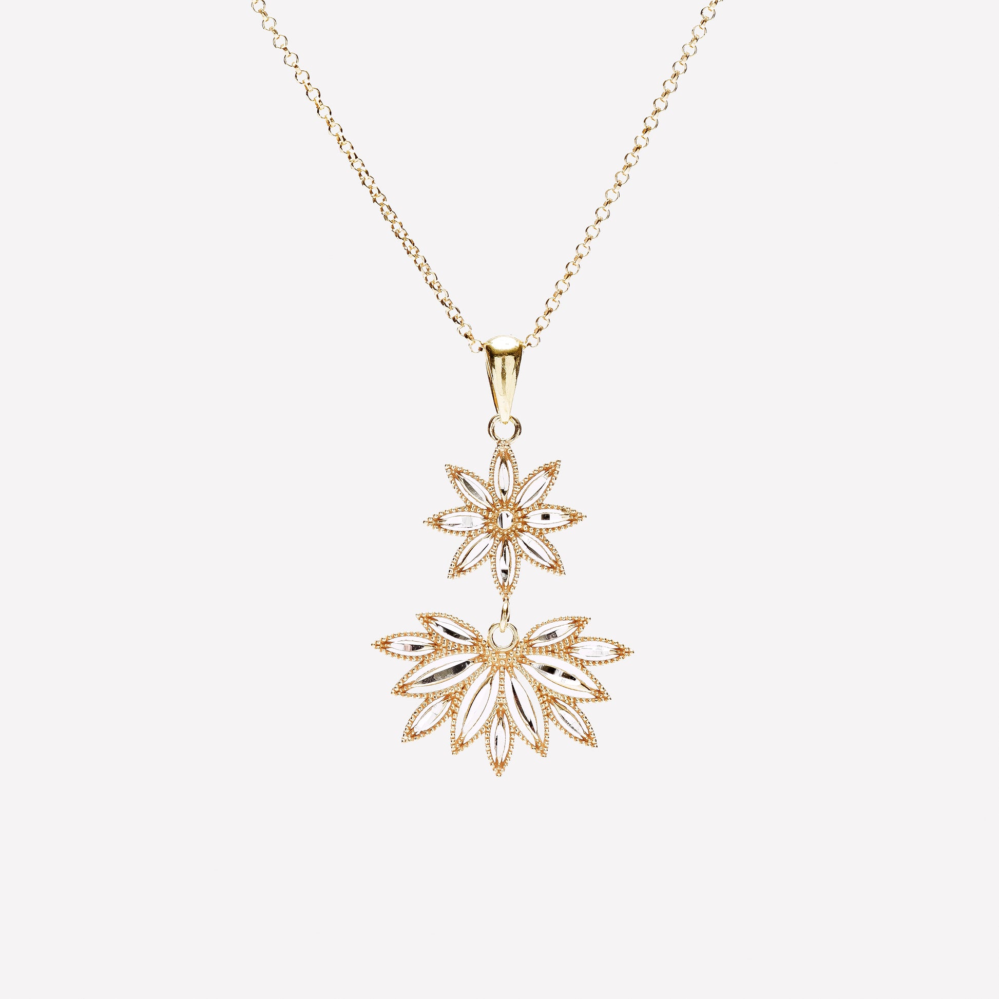 COLLANA FIORE E SPIGA IN ARGENTO 925