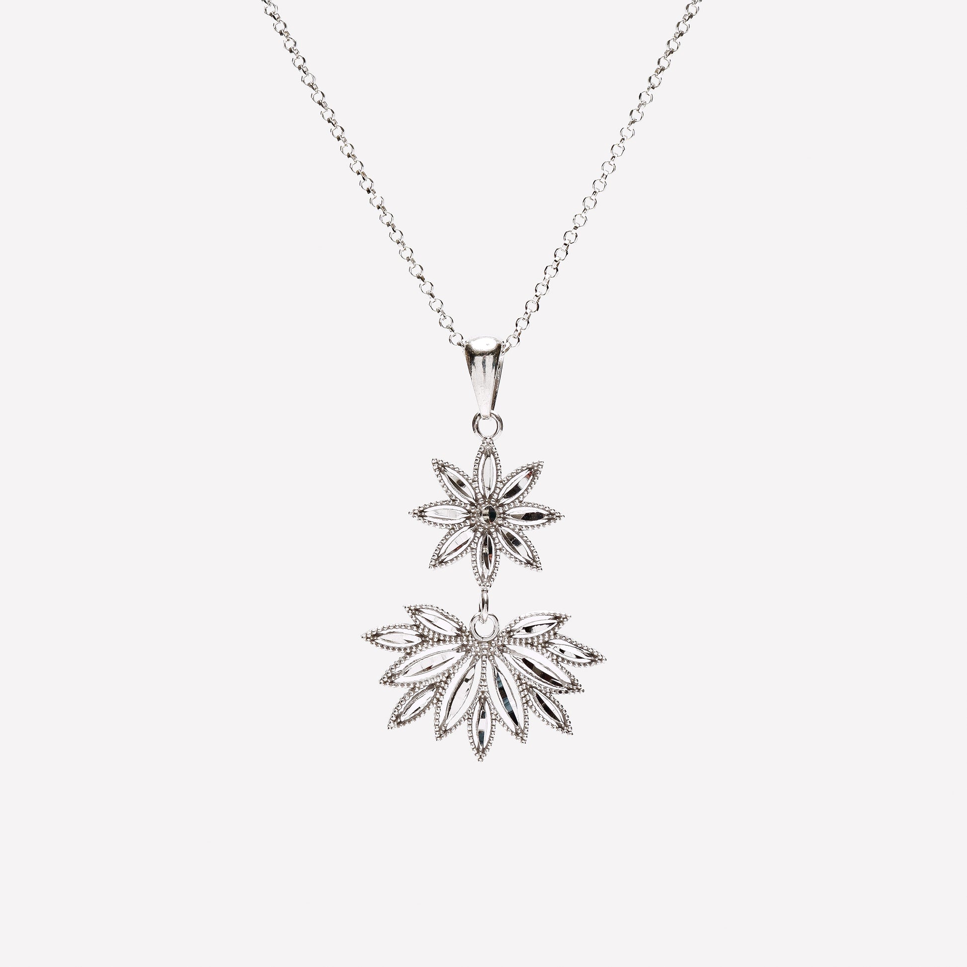 COLLANA FIORE E SPIGA IN ARGENTO 925
