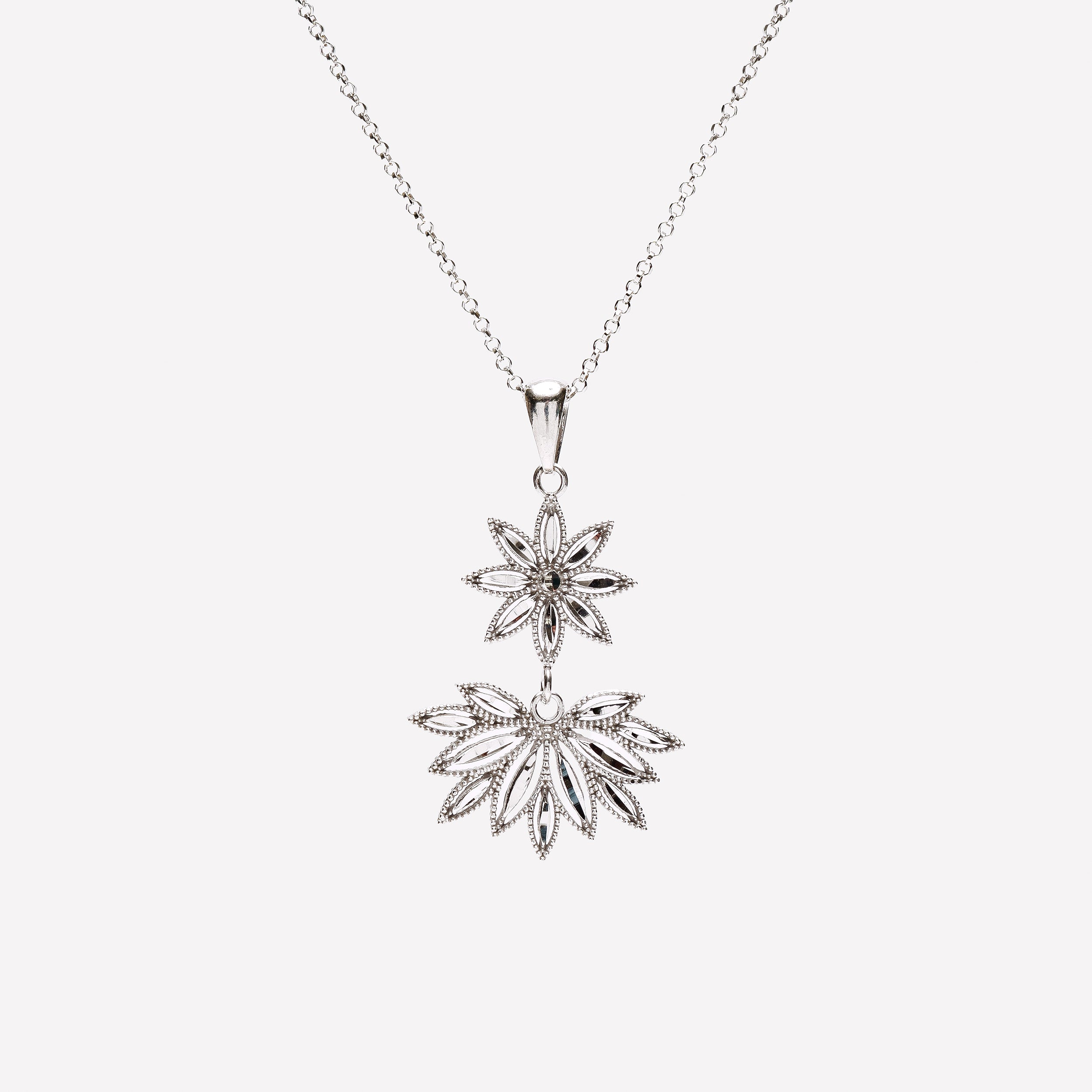 COLLANA FIORE E SPIGA IN ARGENTO 925