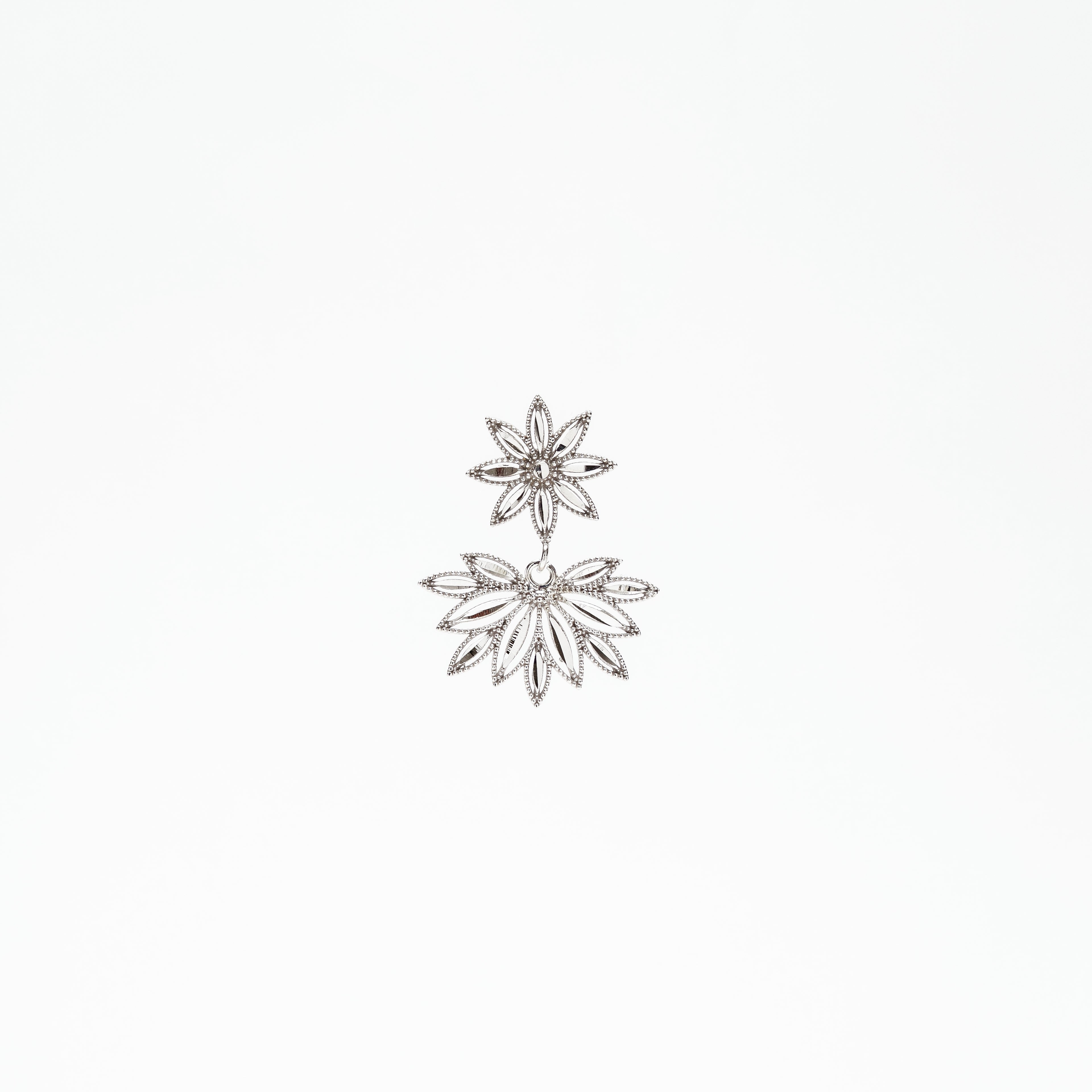 ORECCHINO FIORE E SPIGA LOBO IN ARGENTO 925