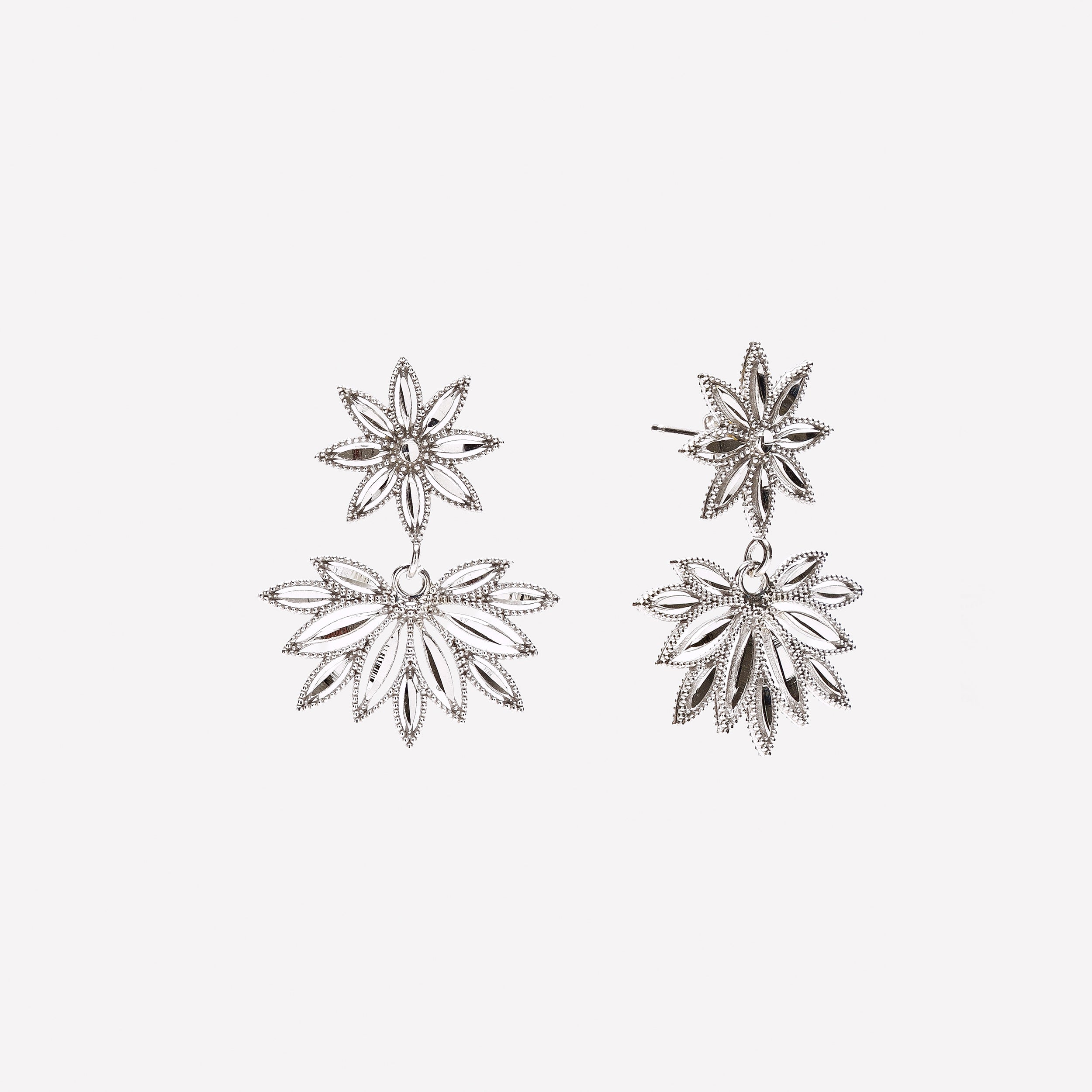 ORECCHINI LOBO FIORE E SPIGA FILIGRANA ARGENTO 925