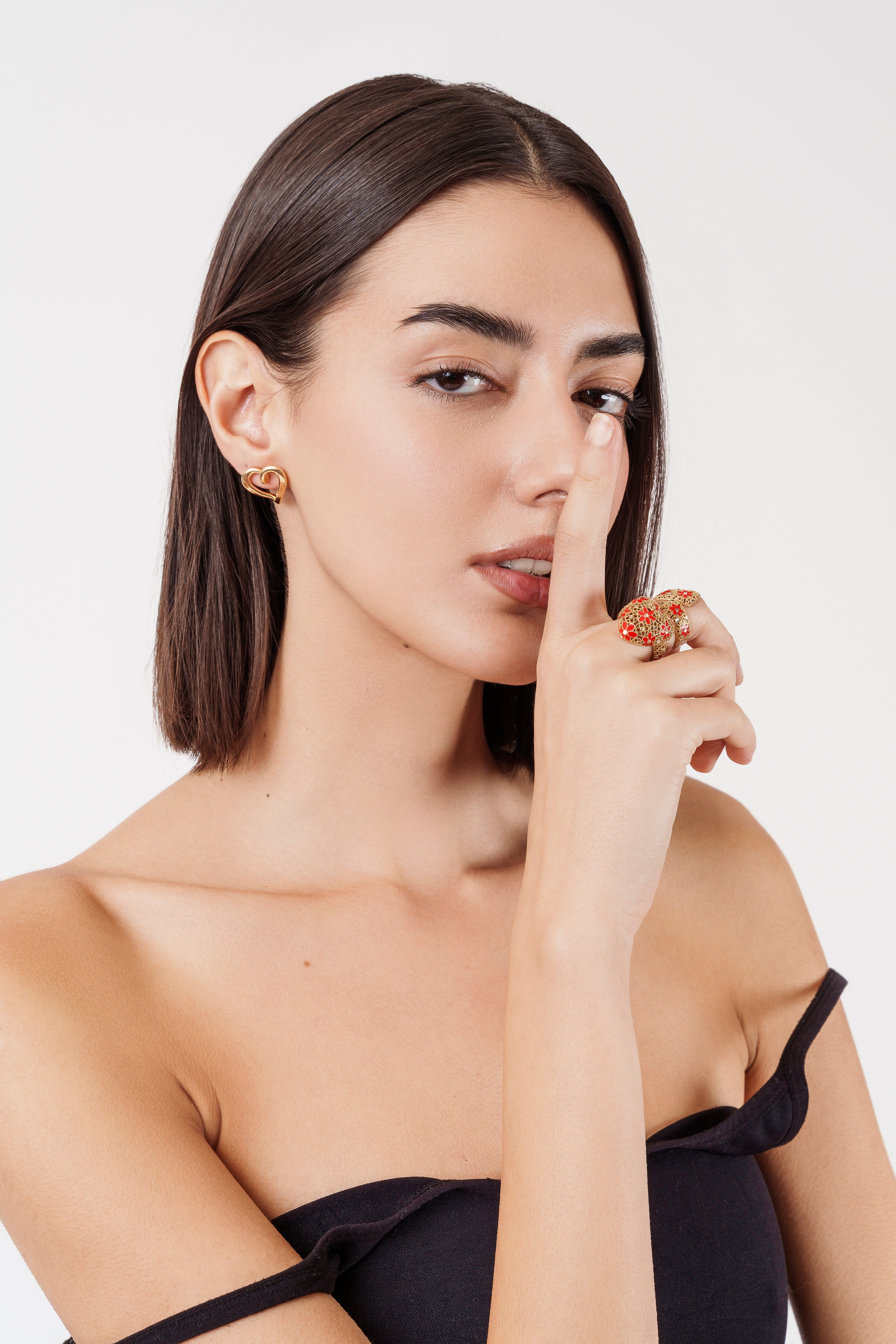 ORECCHINI CUORE MINIMAL IN ARGENTO 925