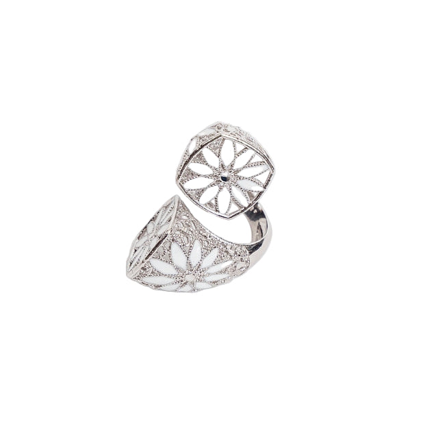 ANELLO REGOLABILE DAISY LARGE IN ARGENTO