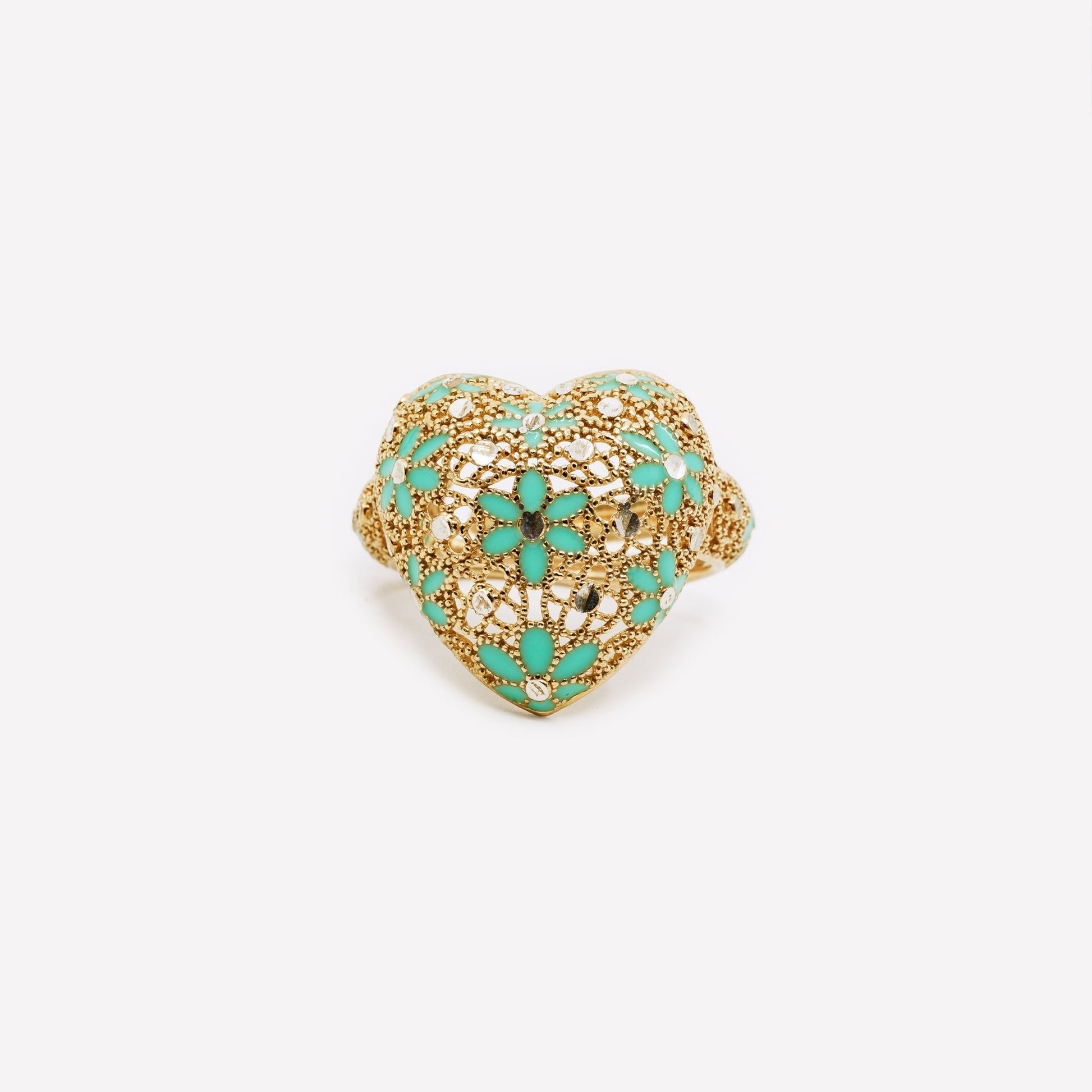 ANELLO CUORE GRANDE REGOLABILE FILIGRANA ARGENTO 925 - MINA MINA