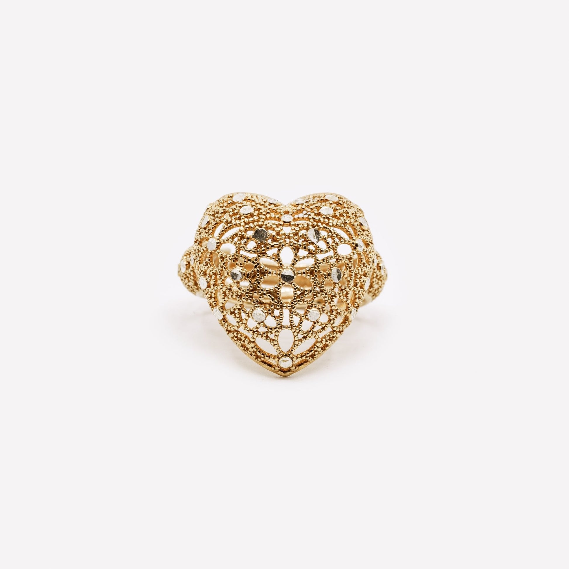 ANELLO CUORE GRANDE REGOLABILE FILIGRANA ARGENTO 925 - MINA MINA