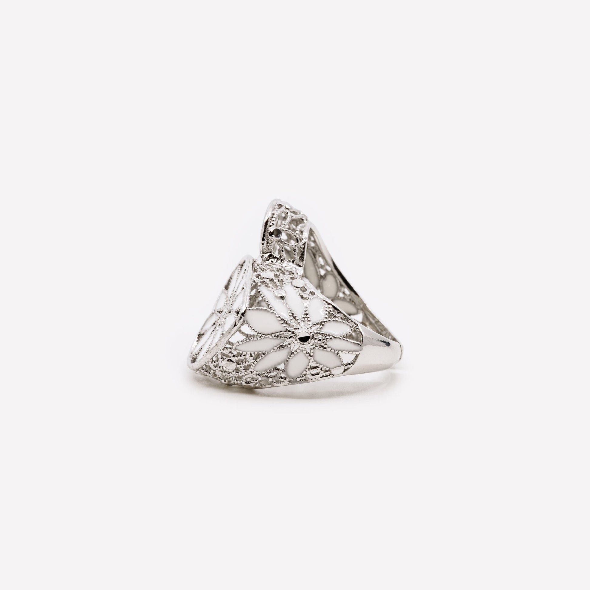 ANELLO DOPPIO CUORE REGOLABILE FILIGRANA ARGENTO 925 - MINA MINA