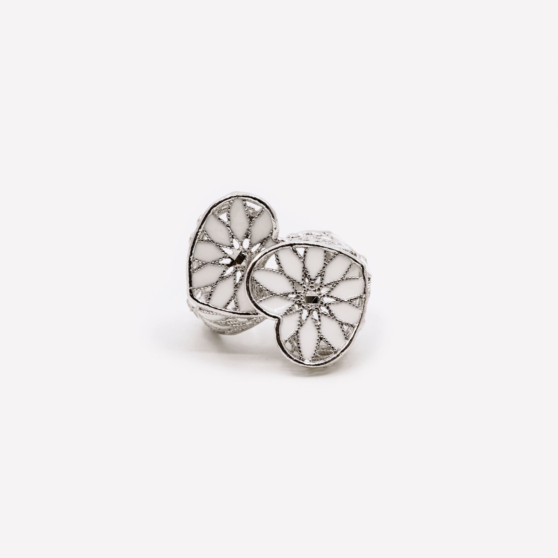 ANELLO DOPPIO CUORE REGOLABILE FILIGRANA ARGENTO 925 - MINA MINA