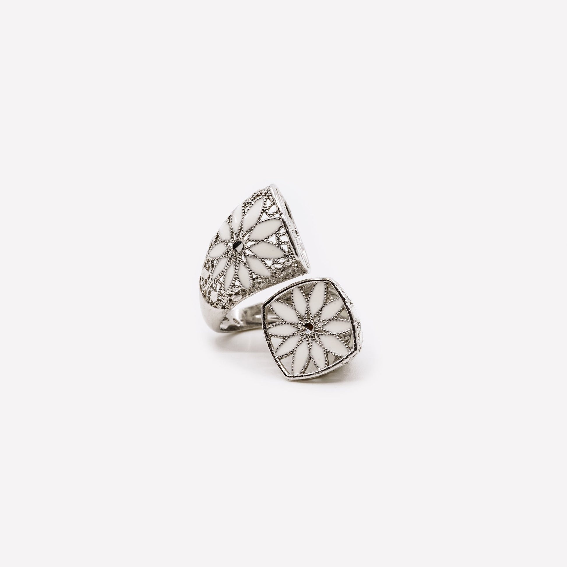 ANELLO MARGHERITA GRANDE REGOLABILE FILIGRANA ARGENTO 925 - MINA MINA