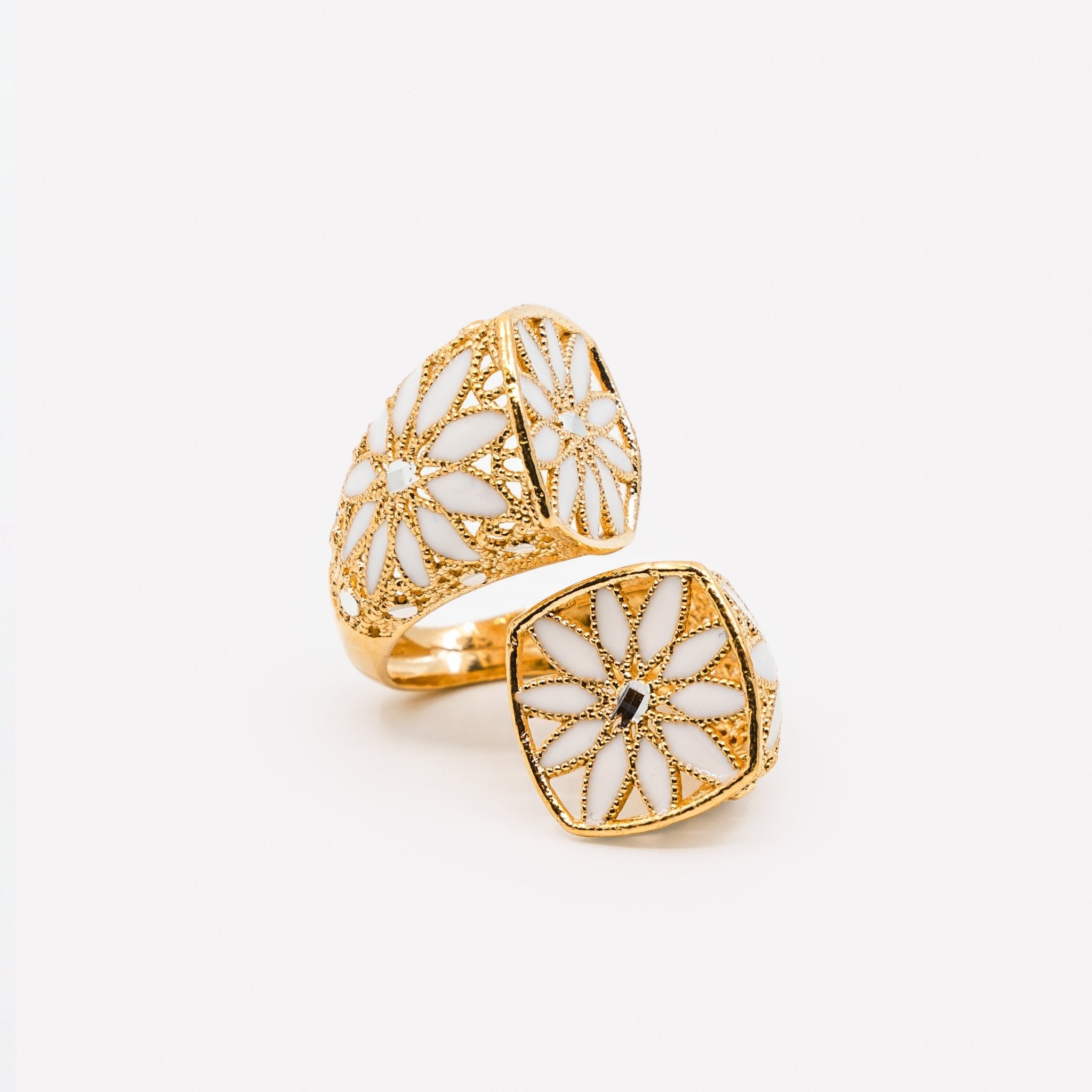 ANELLO MARGHERITA GRANDE REGOLABILE FILIGRANA ARGENTO 925 - MINA MINA