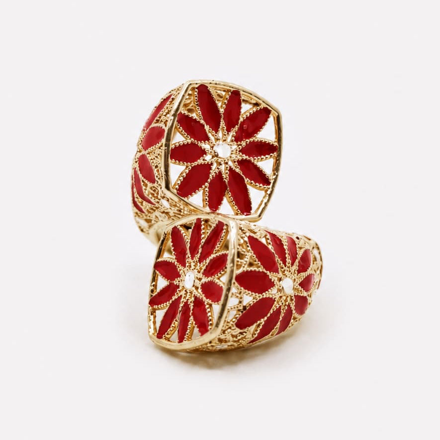 ANELLO MARGHERITA GRANDE REGOLABILE FILIGRANA ARGENTO 925 - MINA MINA