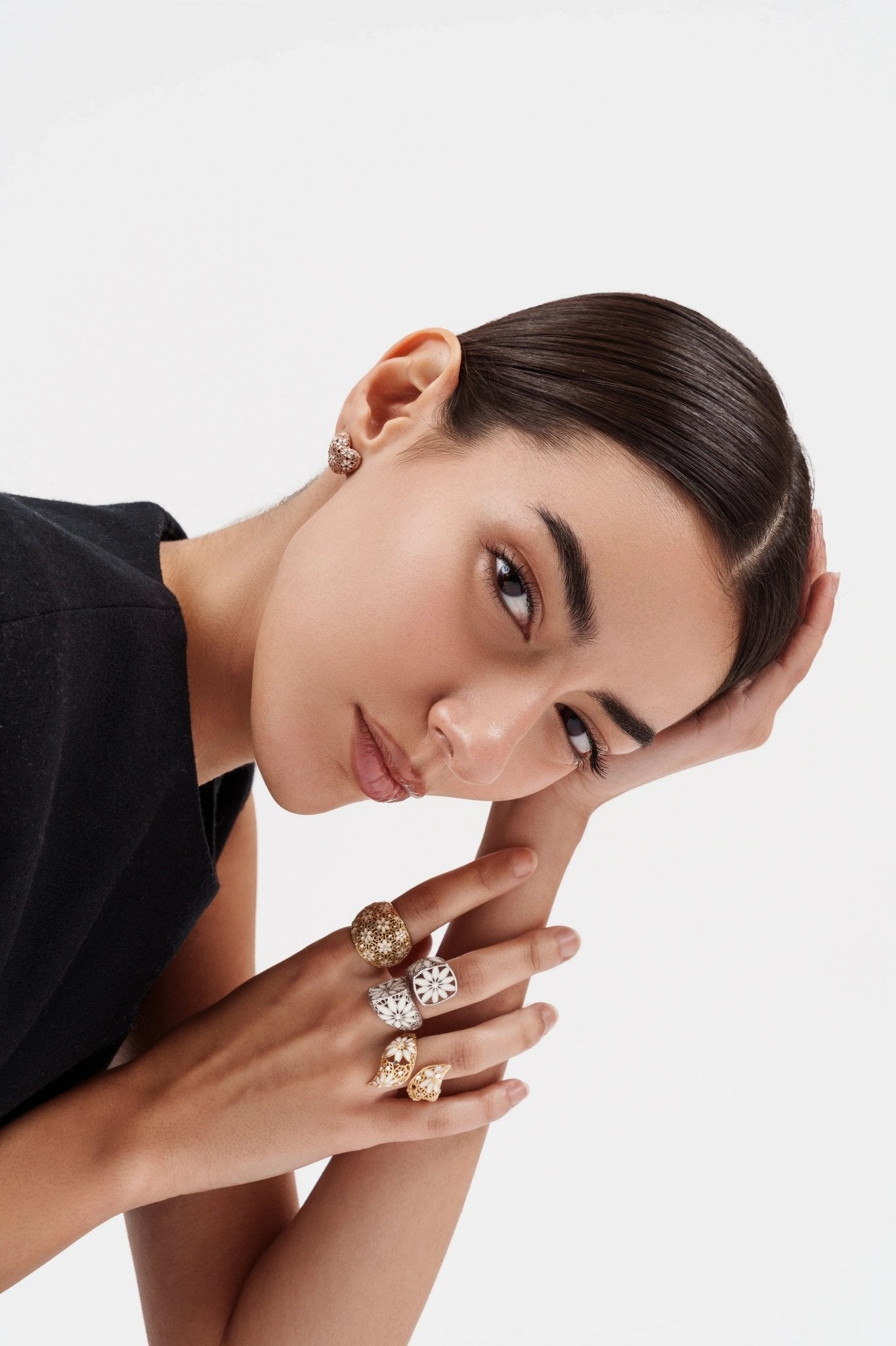 ANELLO MARGHERITA GRANDE REGOLABILE FILIGRANA ARGENTO 925 - MINA MINA