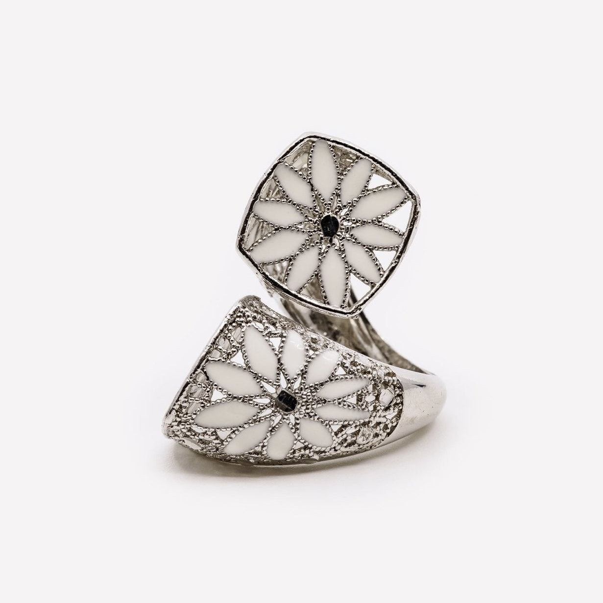 ANELLO MARGHERITA GRANDE REGOLABILE FILIGRANA ARGENTO 925 - MINA MINA
