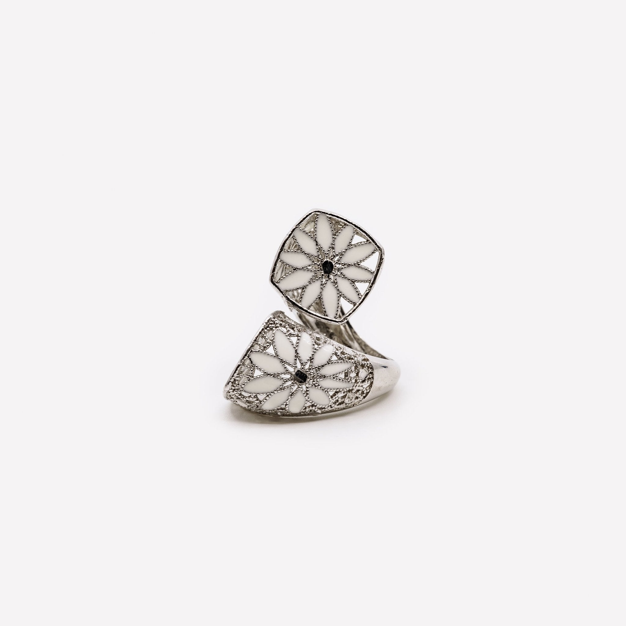 ANELLO MARGHERITA GRANDE REGOLABILE FILIGRANA ARGENTO 925 - MINA MINA