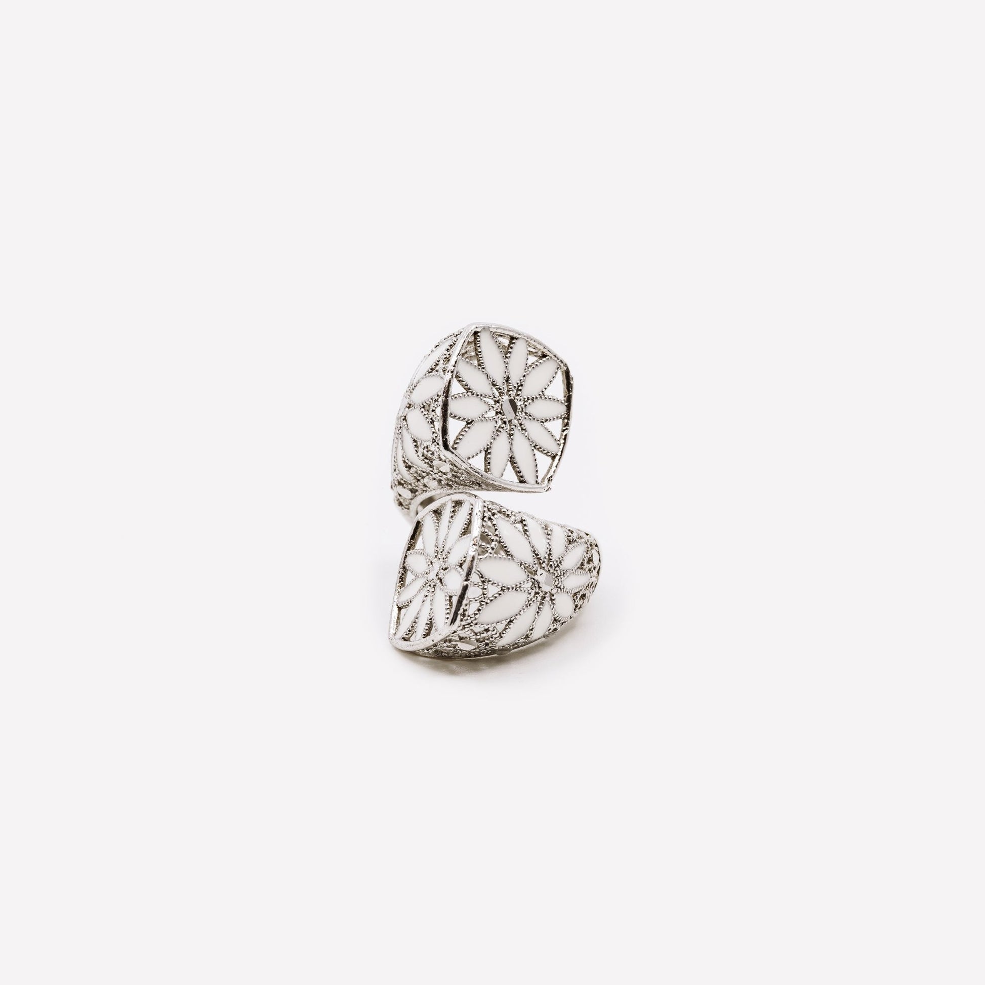 ANELLO MARGHERITA GRANDE REGOLABILE FILIGRANA ARGENTO 925 - MINA MINA