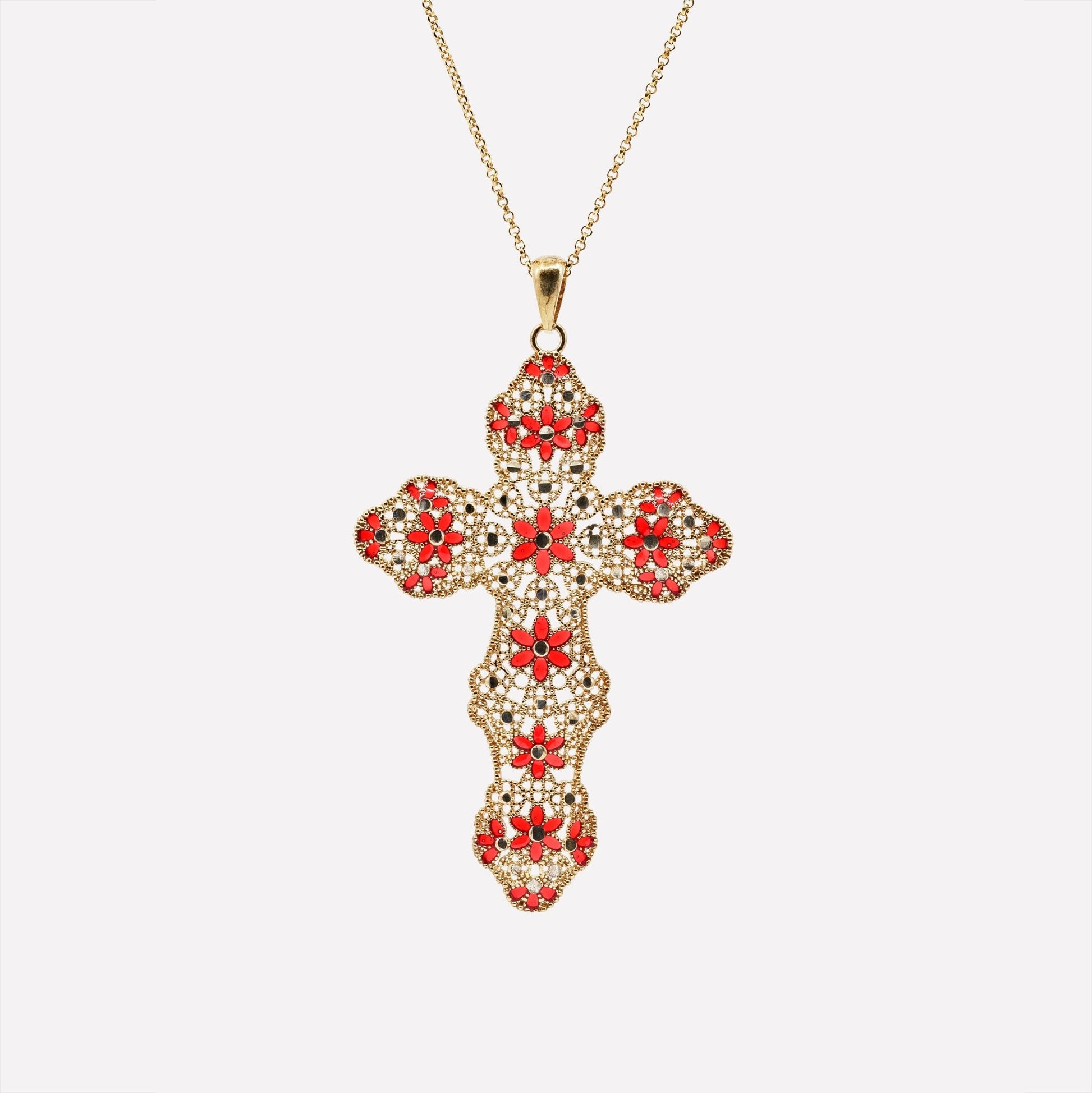 COLLANA CROCE GLAM FILIGRANA ARGENTO 925 - MINA MINA