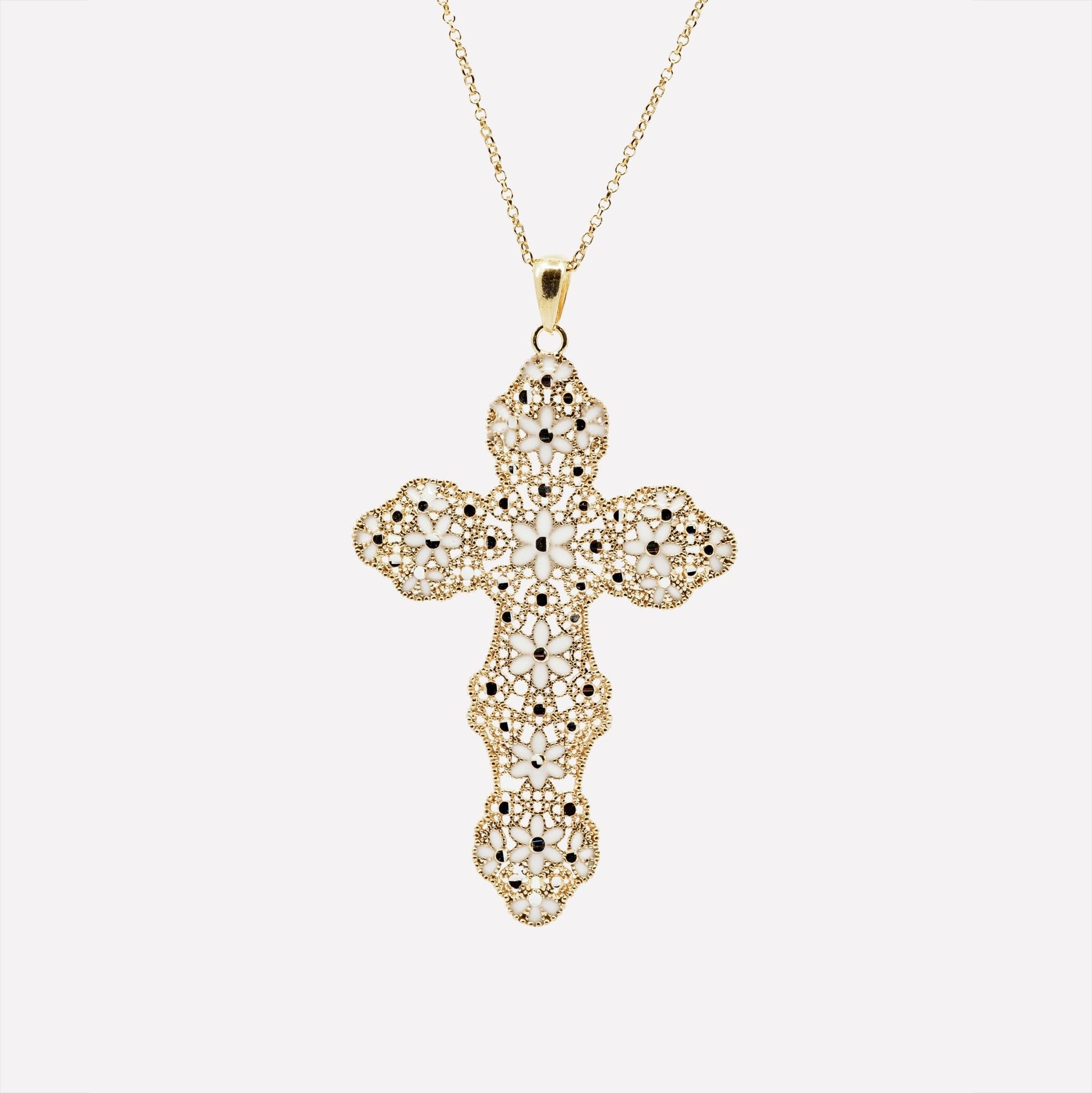 COLLANA CROCE GLAM FILIGRANA ARGENTO 925 - MINA MINA