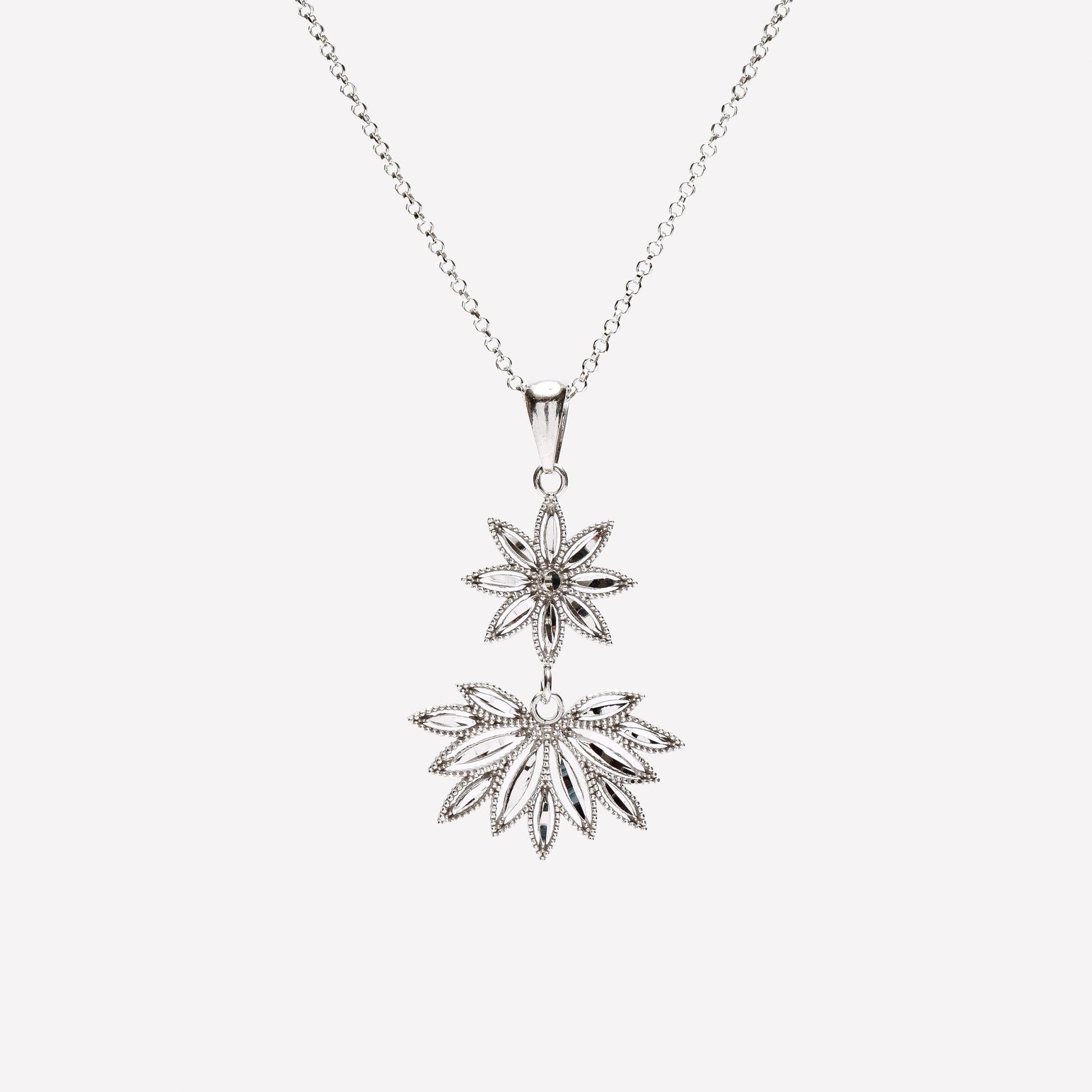 COLLANA FIORE E SPIGA FILIGRANA ARGENTO 925 - MINA MINA