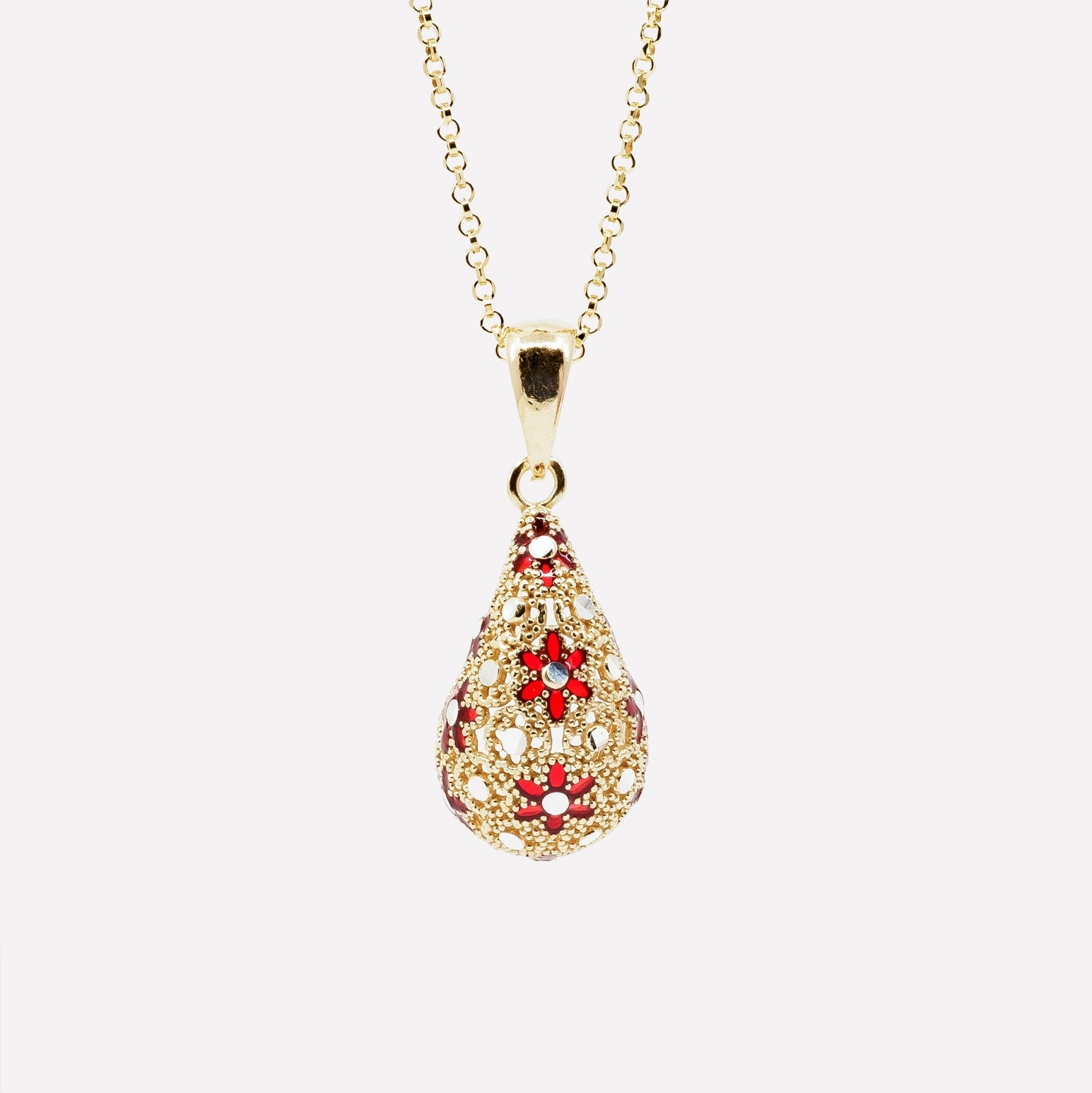 COLLANA PENDENTE GOCCIA FILIGRANA ARGENTO 925 - MINA MINA